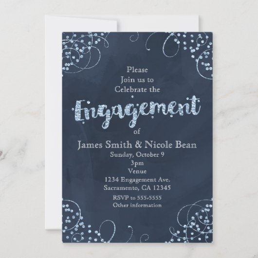 Winter Wonderland Blue Verlobung Einladungen (Vorderseite)