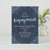 Winter Wonderland Blue Verlobung Einladungen (Stehend Vorderseite)