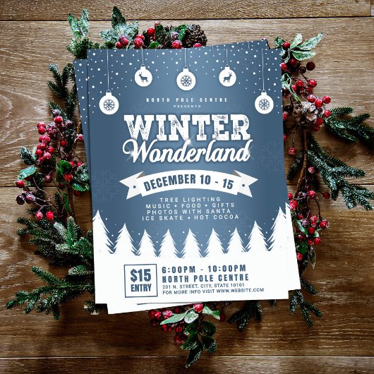 Winter Wonderland: Blue & White Holiday Flyer