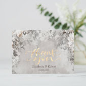 Winter Wonderland Blume Forest Dankeskarte (Stehend Vorderseite)