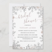 Winter Wonderland Blush Silver Brautparty Einladung (Vorderseite)
