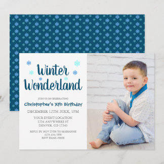 Winter Wonderland Boy Birthday Einladung