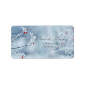 Winter Wonderland Branches Blue Adressaufkleber (Vorne)