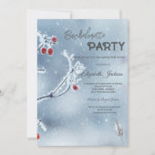 Winter Wonderland Branches Blue Bachelorette Einladung (Vorderseite)