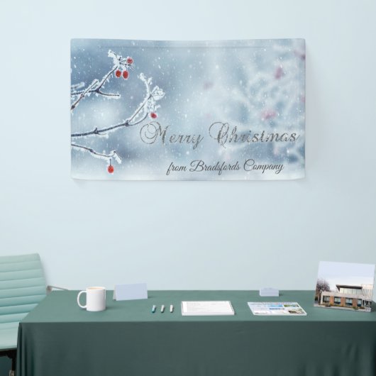 Winter Wonderland Branches Blue Banner (Messeveranstaltung)