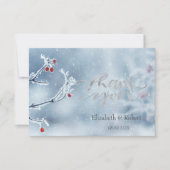 Winter Wonderland Branches Blue Dankeskarte (Vorderseite)