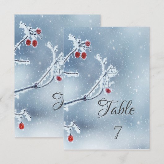 Winter Wonderland Branches Blue Einladung (Vorne/Hinten)