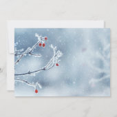 Winter Wonderland Branches Blue Empfang Einladung (Rückseite)