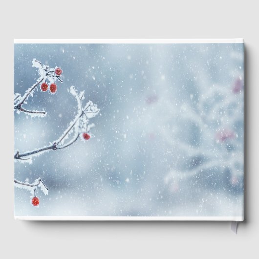 Winter Wonderland Branches Blue Gästebuch (Rückseite)