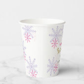 Winter Wonderland Brautparty Gold Glitzer Snow Pappbecher (Rechts)