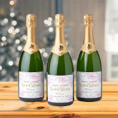 Winter Wonderland Brautparty Rosa Schneeflocke Schaumweinetikett