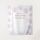 Winter Wonderland Brautparty Rosa Schneeflocke Wandteppich (Vorderseite)