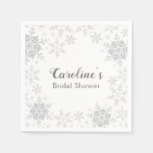 Winter Wonderland Brautparty Silver Snowflakes Serviette (Vorderseite)