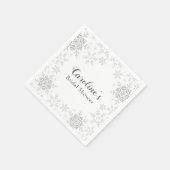 Winter Wonderland Brautparty Silver Snowflakes Serviette (Ecke)