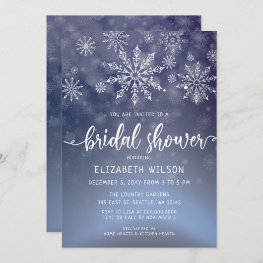 Winter Wonderland Bridal Dusche Einladung (Vorne/Hinten)
