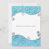 Winter Wonderland Bright Blue Snowflake Einladung (Rückseite)