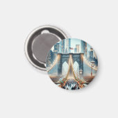Winter Wonderland. Brooklyn Bridge - New York Magnet (Vorderseite/Rückseite)