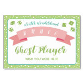 Winter Wonderland Bunco Game Ghost Player Card Tischnummer (Vorderseite)