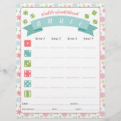 Winter Wonderland Bunco Party Game Score Card (Vorderseite)