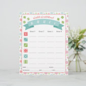 Winter Wonderland Bunco Party Game Score Card (Stehend Vorderseite)