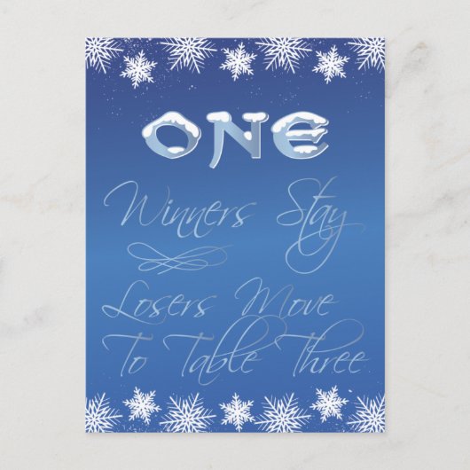 Winter Wonderland Bunco Table Card #1 Postkarte (Vorderseite)