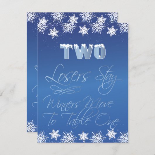 Winter Wonderland Bunco Table Card #2 Postkarte (Vorne/Hinten)