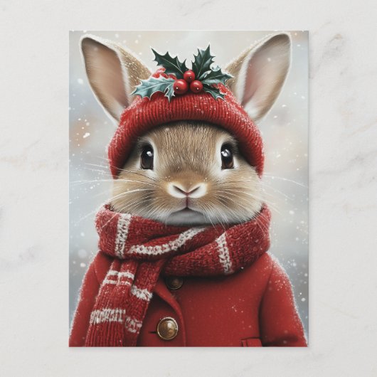 Winter Wonderland Bunny Postkarte (Vorderseite)