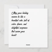 Winter Wonderland Cake Feiertagskarte (Rückseite)