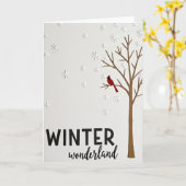 Winter Wonderland Cardinal Card Karte (Gelbe Blume)