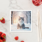 Winter Wonderland Cat Serviette (Beispiel)