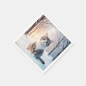 Winter Wonderland Cat Serviette (Ecke)
