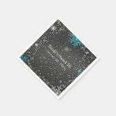 Winter Wonderland Chalk Aquamarines und Lila Party Serviette (Ecke)