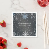 Winter Wonderland Chalk Blue Grau Silver Party Serviette (Beispiel)
