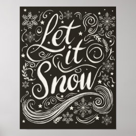 Winter Wonderland Chalkboard Lassen Sie es schneie Poster