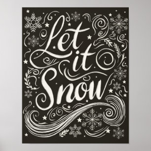 Winter Wonderland Chalkboard Lassen Sie es schneie Poster