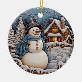 Winter Wonderland Charm: Retro Weihnachten Keramik Ornament