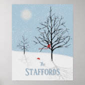 Winter Wonderland Christmas Family Name Poster (Vorne)