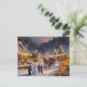 Winter Wonderland Christmas Snowy Village Postkarte (Stehend Vorderseite)