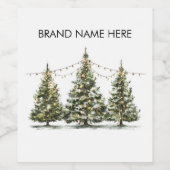 Winter Wonderland Christmas Tree Wine Label Weinetikett (Einzelnes Label)
