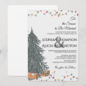Winter Wonderland Christmas Wedding Einladung (Vorne/Hinten)