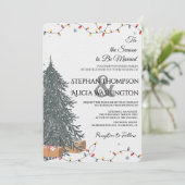 Winter Wonderland Christmas Wedding Einladung (Stehend Vorderseite)