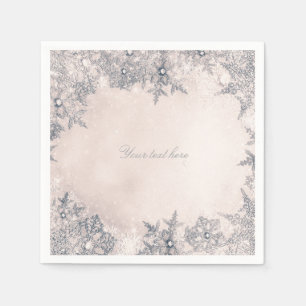 Winter Wonderland Creme Weiße Elegante Schneeflock Serviette
