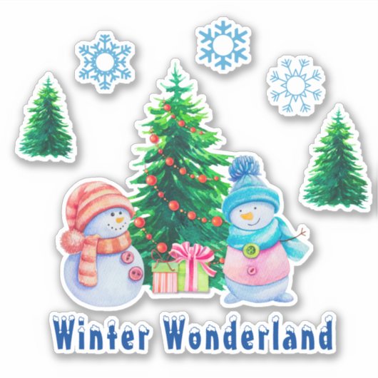 Winter Wonderland Custom-Cut Vinyl Stickers Aufkleber (Vorderseite)