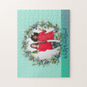 Winter Wonderland Custom Foto Berry Wreath Puzzle (Vertikal)
