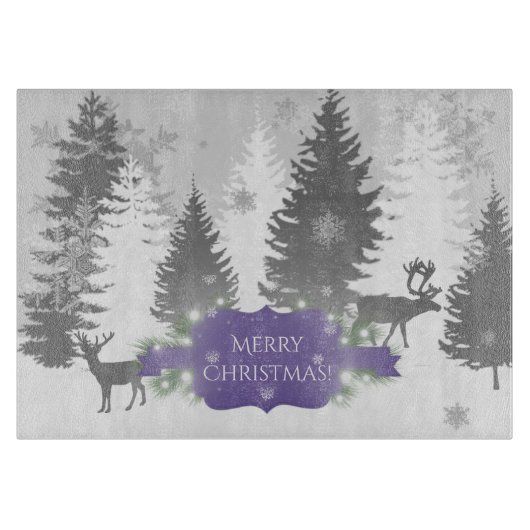 Winter Wonderland Cutting Board - Lila Schneidebrett (Vorderseite)
