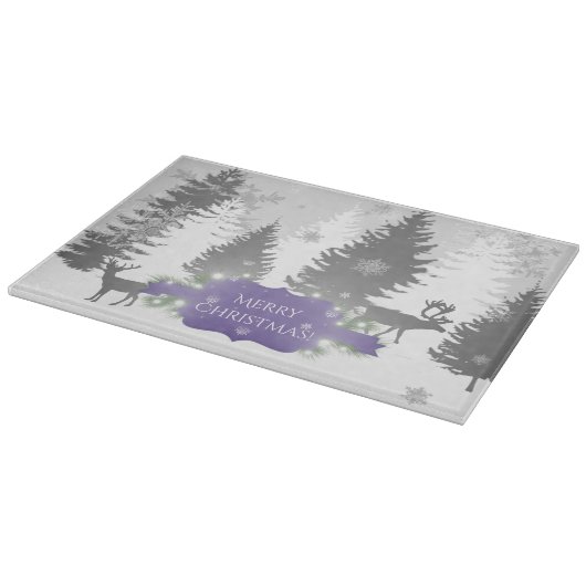 Winter Wonderland Cutting Board - Lila Schneidebrett (Ecke)