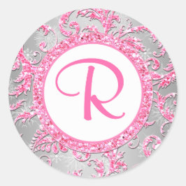 Winter Wonderland Damask Bat Mitzvah Sticker