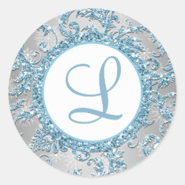 Winter Wonderland Damask Bat Mitzvah Sticker 8