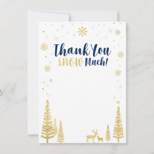Winter Wonderland Dankeskarten - Navy & Gold Dankeskarte