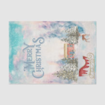 Winter Wonderland Decoupage Paper: Santa's Sleigh